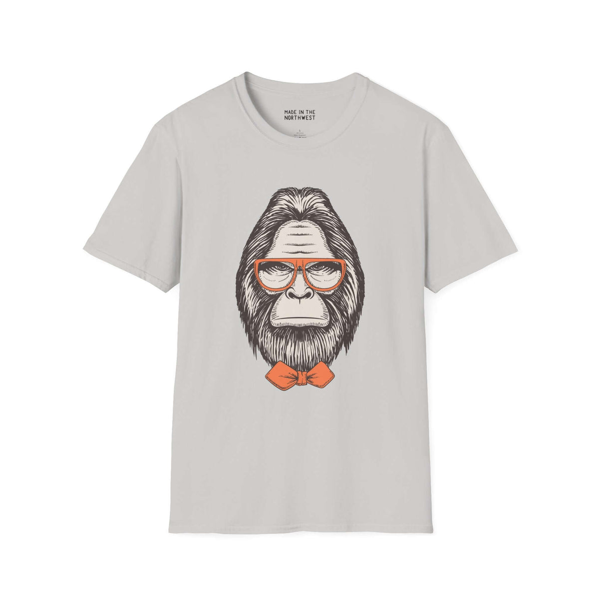 Gentleman of the Woods Bigfoot T-shirt featuring a classy Sasquatch with glasses and a bowtie.