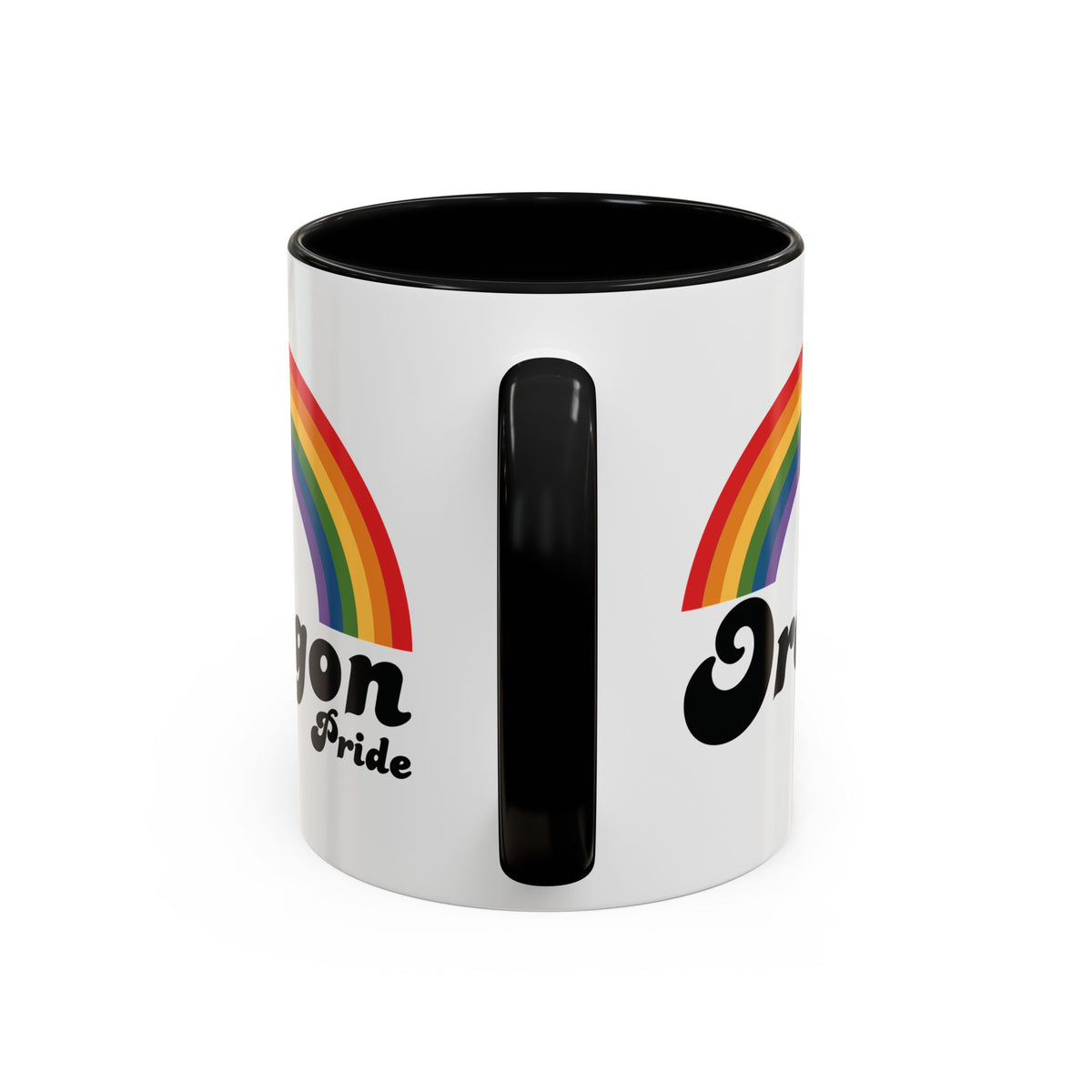 Retro Rainbow Oregon Pride Ceramic Coffee Mug