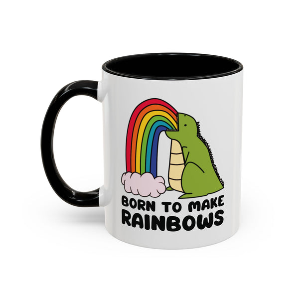 Born to Make Rainbows Dinosaur Ceramic Coffee Mug