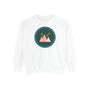 Minimalist Forest in a Northwest Style Garment Dyed Relaxed Sweatshirt featuring a mountain design.