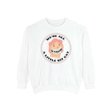We're All A Little Bit Gay sweatshirt with a playful graphic design on a white garment.