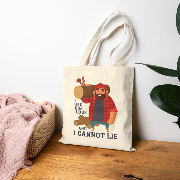 I Like Big Logs and I Cannot Lie Cotton Canvas Tote Bag