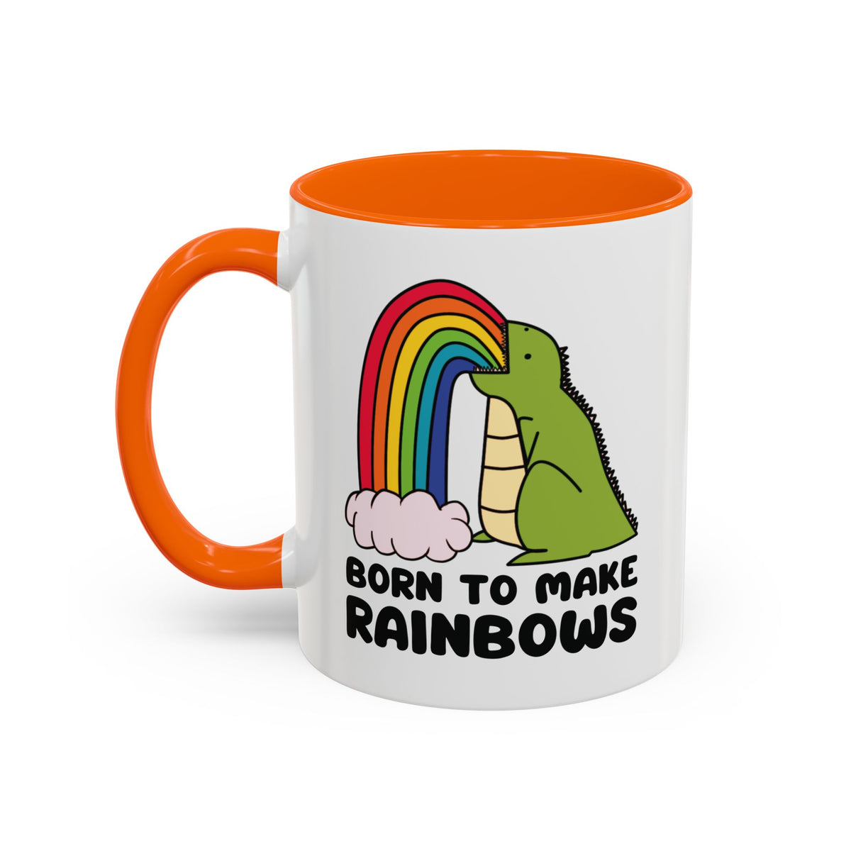 Born to Make Rainbows Dinosaur Ceramic Coffee Mug