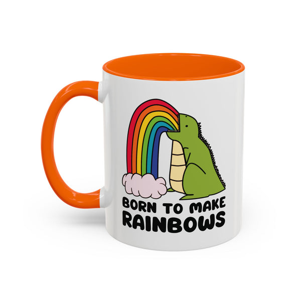 Born to Make Rainbows Dinosaur Ceramic Coffee Mug