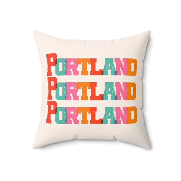 Bold and Bright Portland Trio Colorful Square Accent Pillow