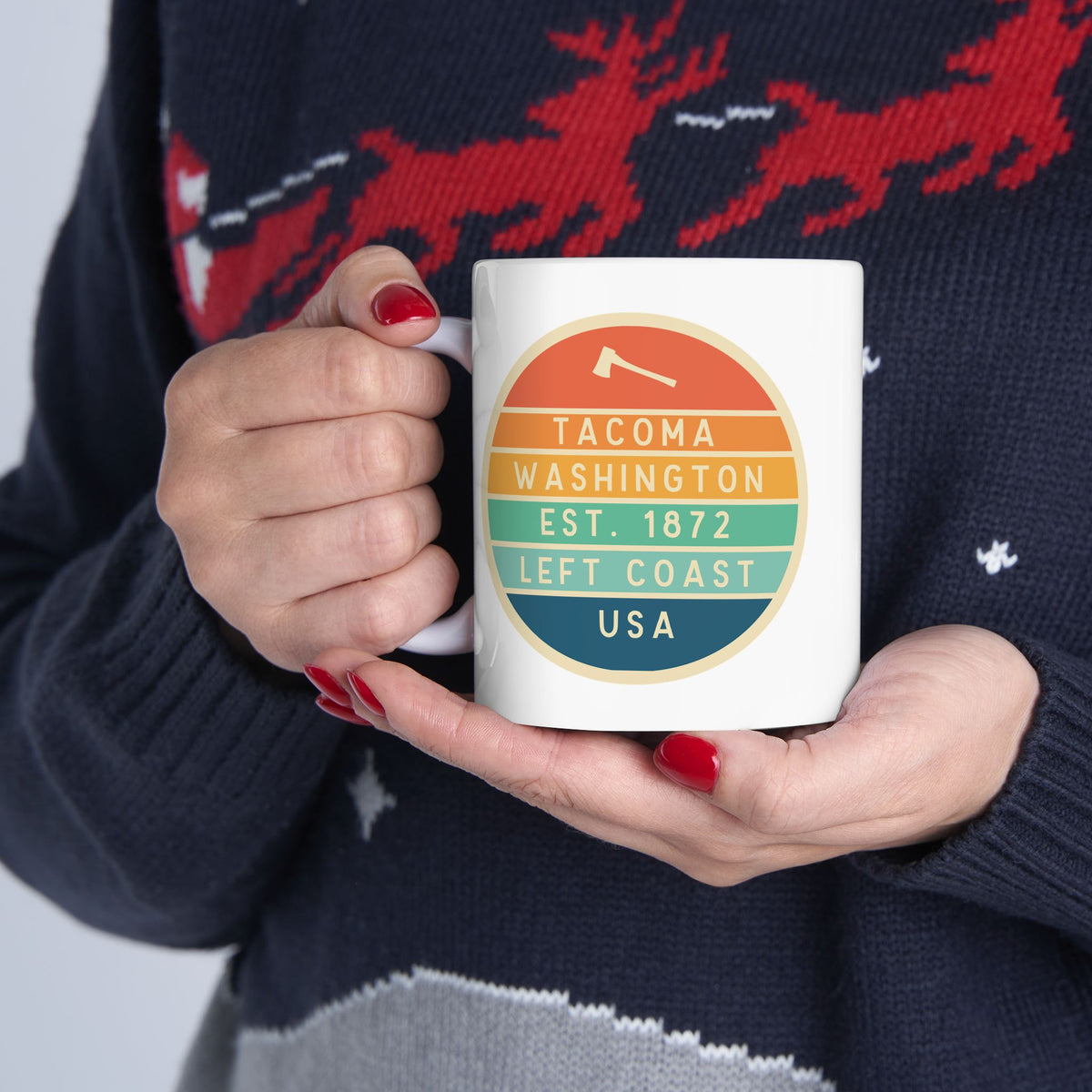 Left Coast Retro Tacoma Ceramic Coffee Mug