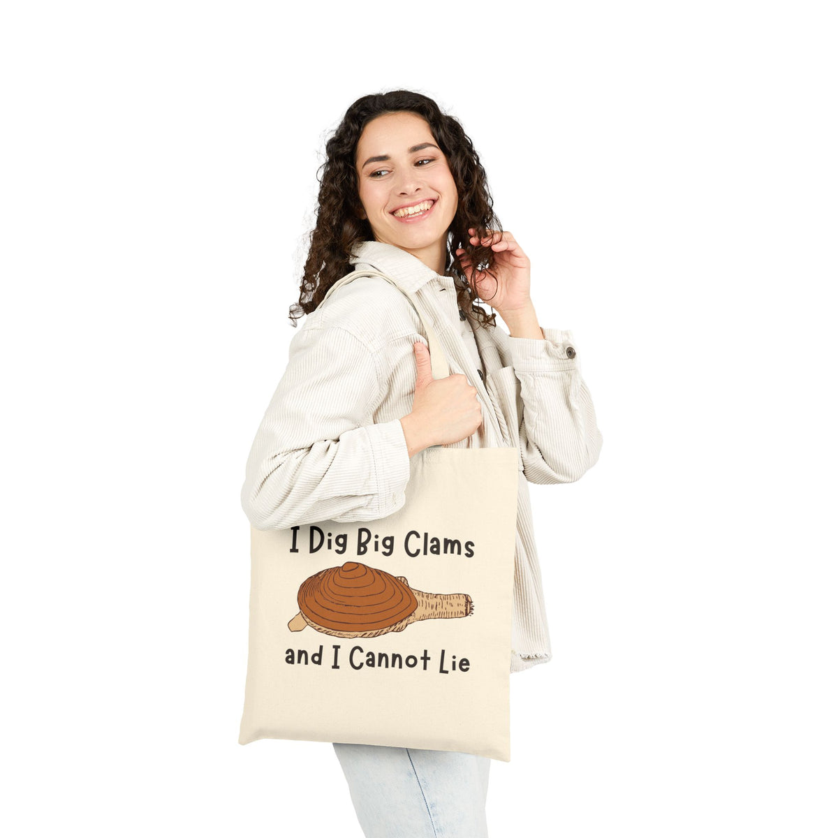 I Dig Big Clams and I Cannot Lie Cotton Canvas Tote Bag