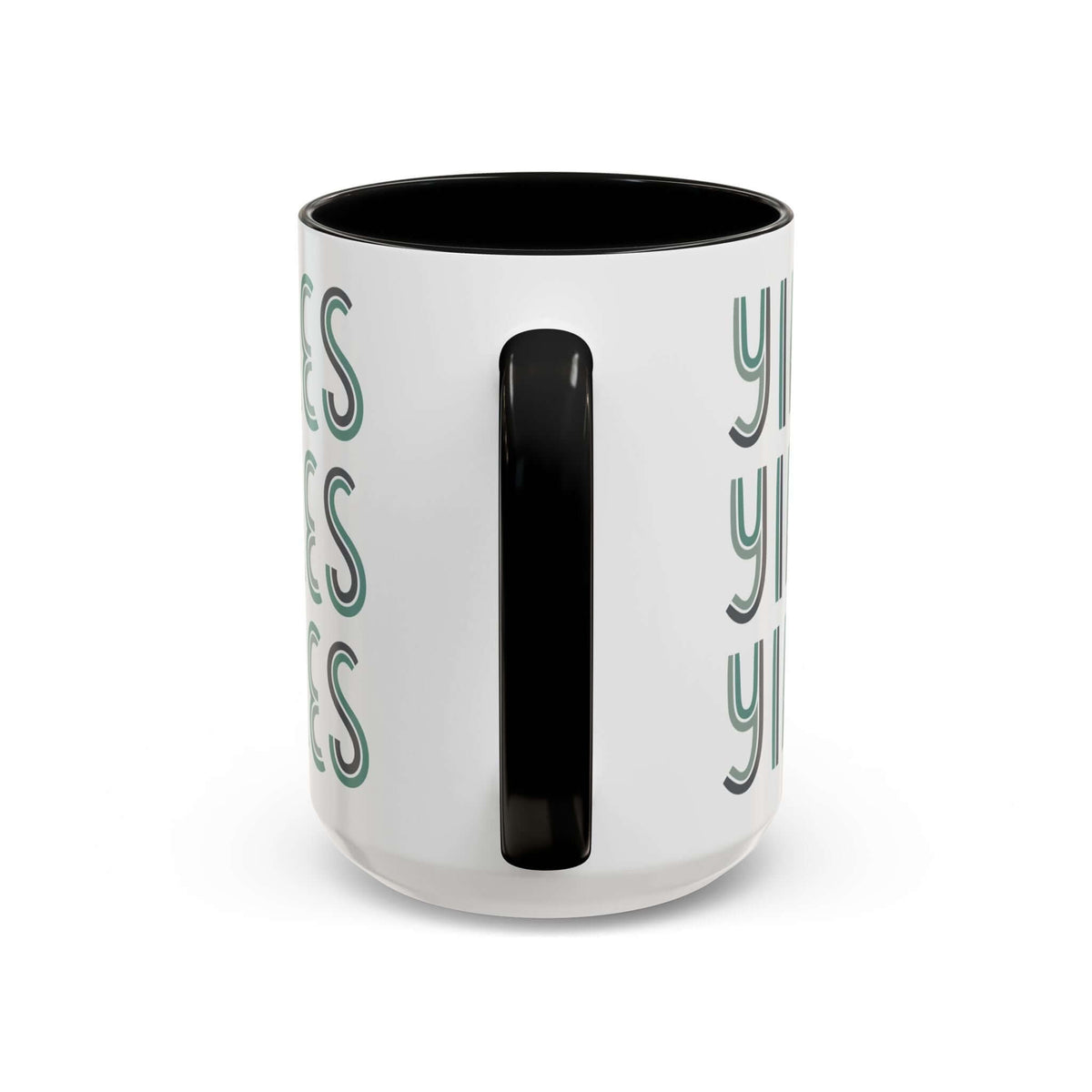 Retro Yikes Coffee Mug featuring a playful design and bold black handle, perfect for adding flair to your coffee routine.