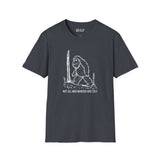 Not All Who Wander Are Lost Bigfoot Softstyle T-Shirt featuring Sasquatch design for nature lovers and explorers.