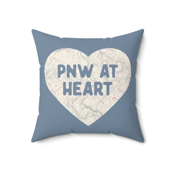 Heart of the PNW (Map Print) Square Accent Pillow
