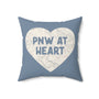 Heart of the PNW (Map Print) Square Accent Pillow