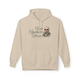 Keep Spokane Beard Hoodie featuring a vintage bearded man with heart-shaped shades on a beige sweatshirt.
