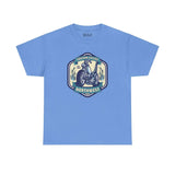 Custom Cycles Northwest athletic tee in blue featuring motorcycle graphic for motorcycle enthusiasts.