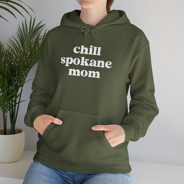 Chill Spokane Mom cozy hoodie perfect for outdoor adventures and laid-back weekends in the Inland Northwest.