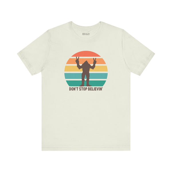 Don't Stop Believin' Bigfoot Premium Soft Tee
