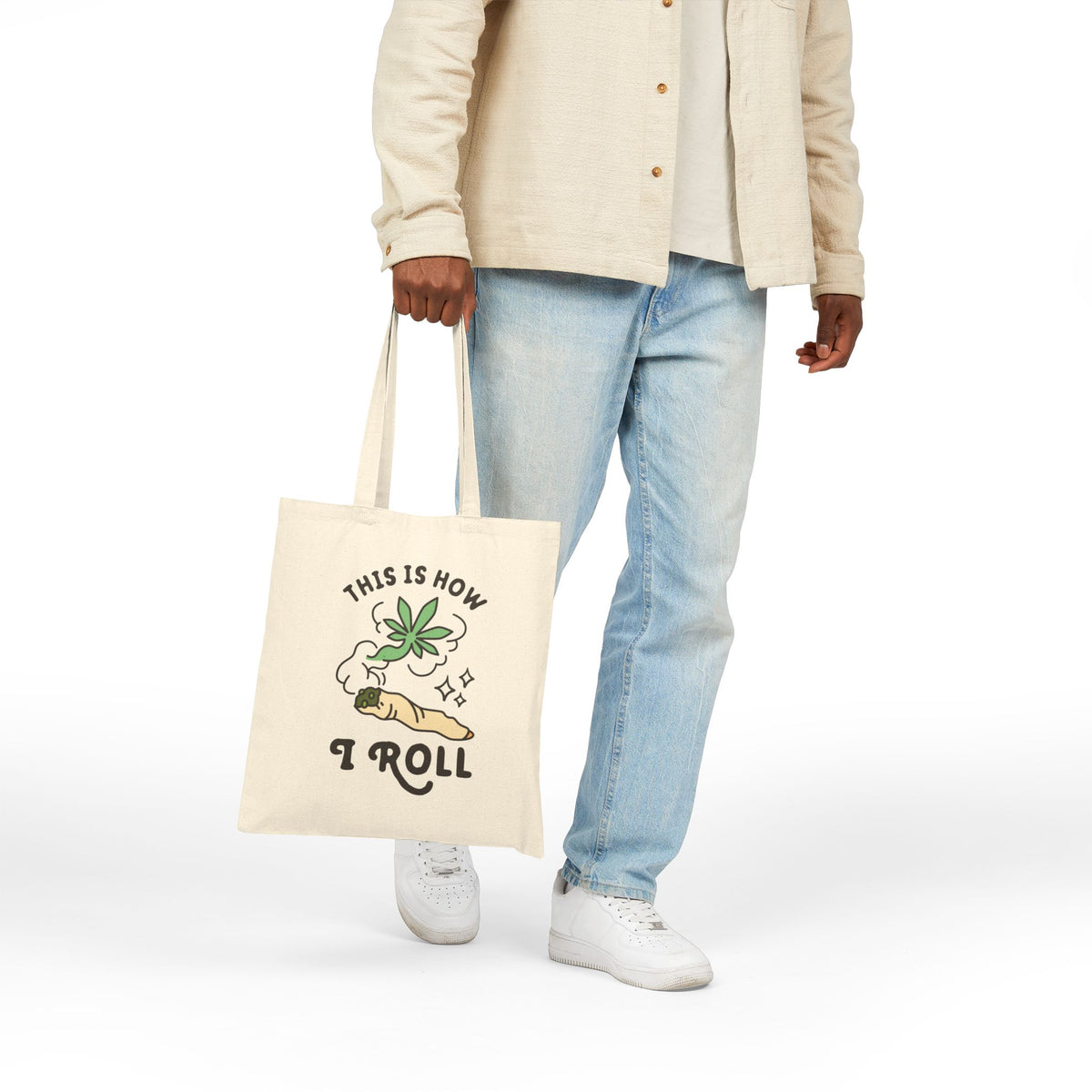 This is How I Roll Marijuana Cotton Canvas Tote Bag