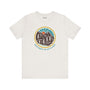 Roam Where the WiFi is Weak hiking tee featuring a colorful forest and mountain design, perfect for nature lovers.
