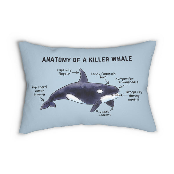 Anatomy of a Killer Whale Lumbar Accent Pillow