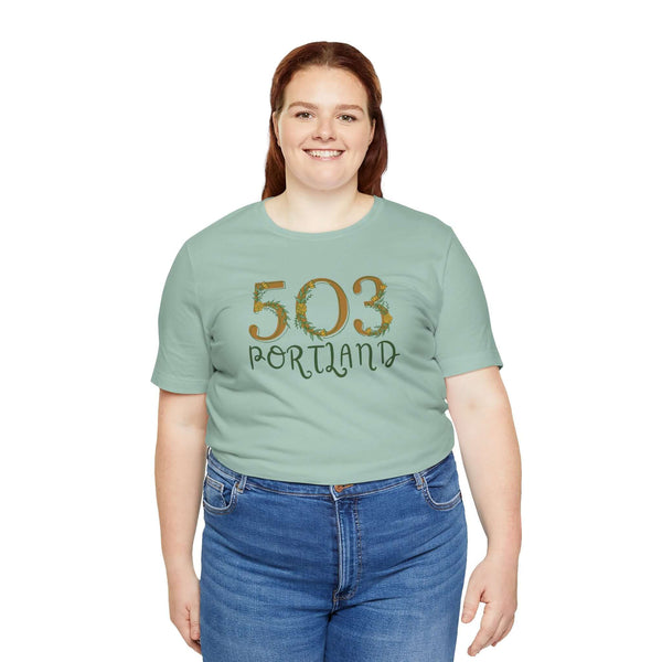 503 Floral Area Code Premium Soft Tee