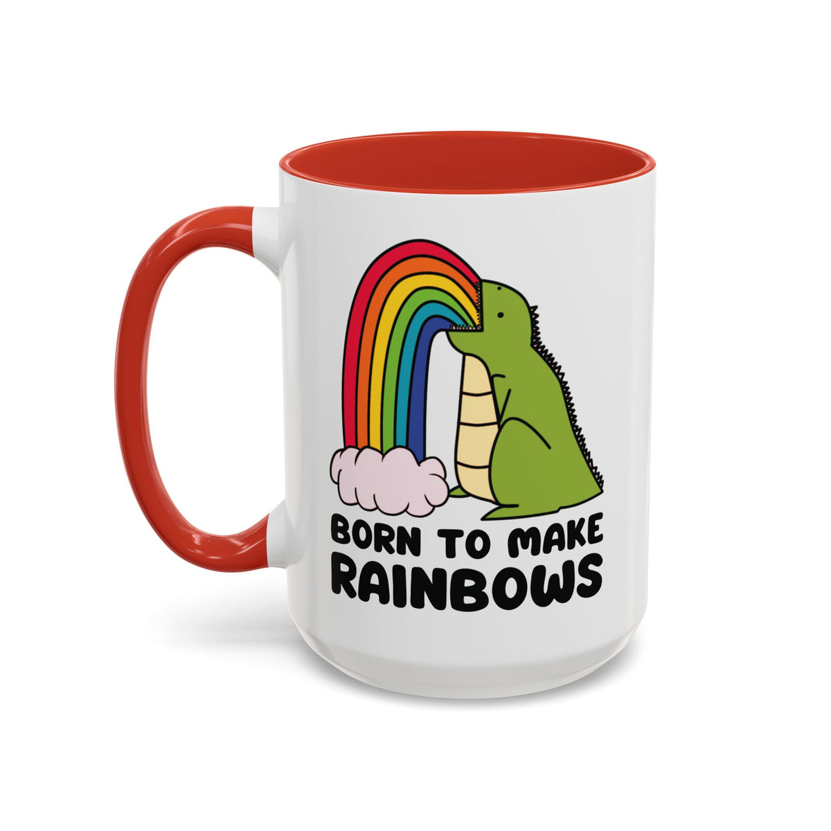 Born to Make Rainbows Dinosaur Ceramic Coffee Mug