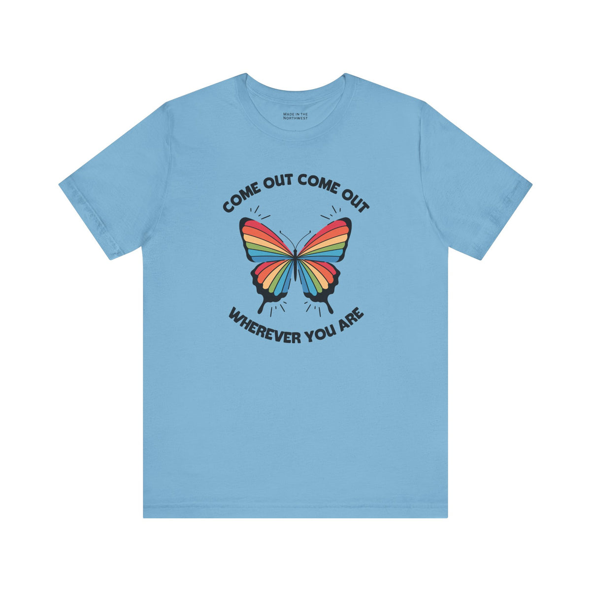 Come Out Wherever You Are Pride Butterfly Premium Soft Tee