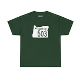 Green Oregon State Athletic Tee with 'From the 503' design, perfect for Portland fans.
