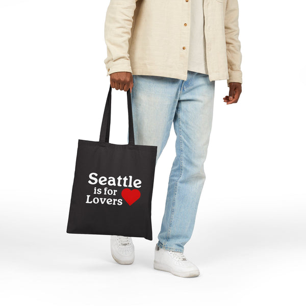 Seattle is for Lovers Cotton Canvas Tote Bag