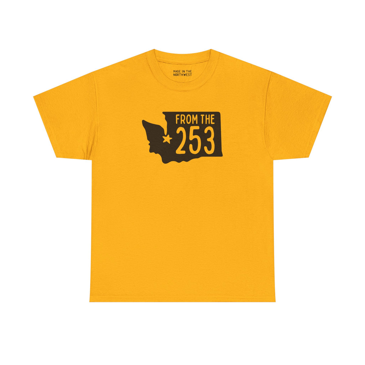 Yellow From the 253 Washington State Athletic Tee featuring Tacoma star design.