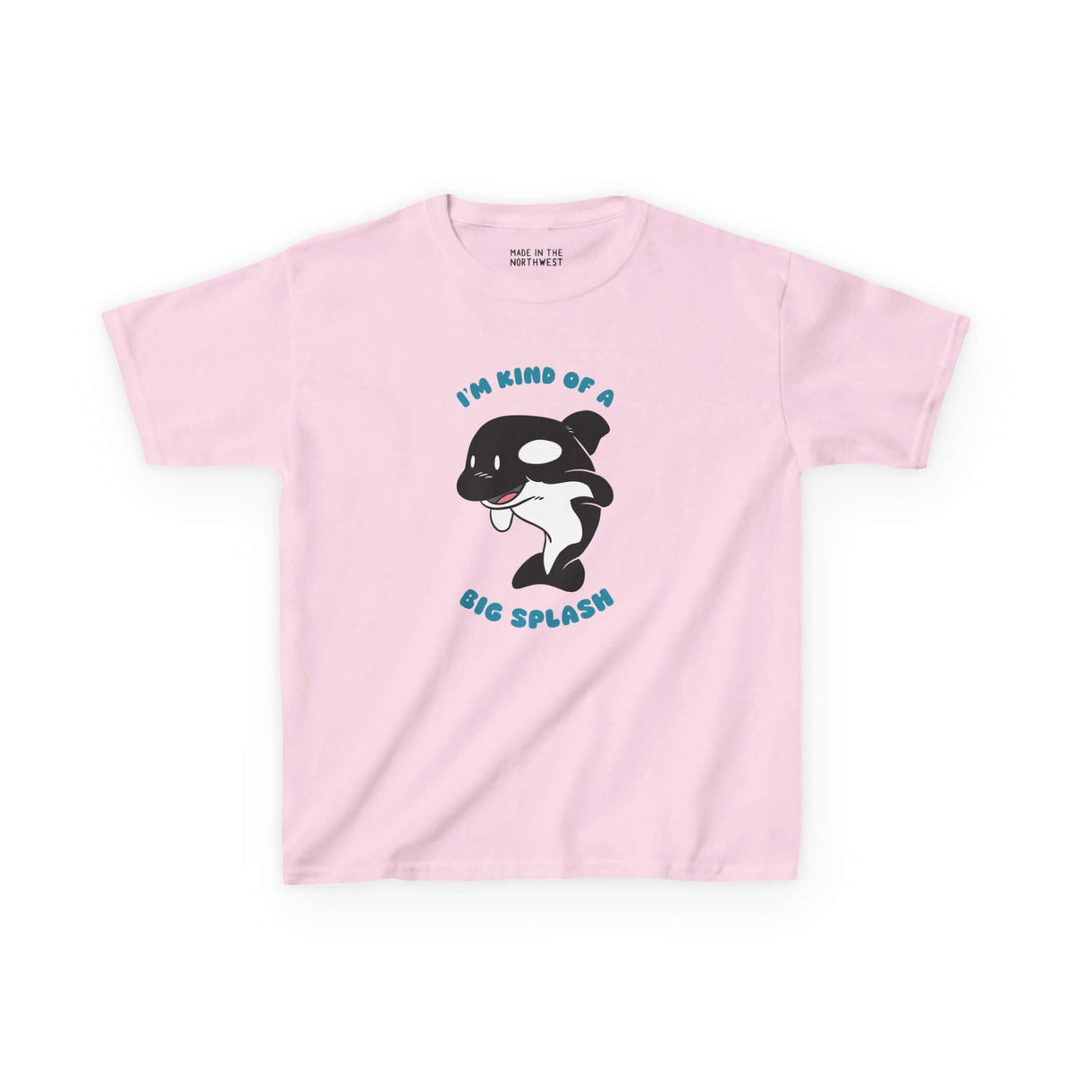 I'm Kind of a Big Splash Orca Kids’ Tee - playful pink design for kids who love the ocean and adventure.