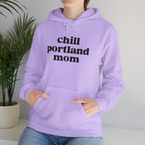 Chill Portland Mom cozy hoodie in lavender color, stylish design for trendy moms who love Portland.