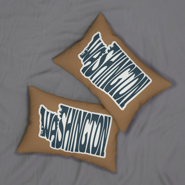 Washington State of Mind Typography Lumbar Accent Pillow