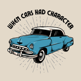 Vintage 52 Chevy Deluxe Coupe illustration with the text 'When Cars Had Character' for classic car lovers.