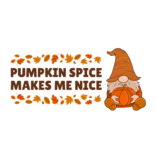 Pumpkin Spice Makes Me Nice Fall Gnome Premium Soft Tee