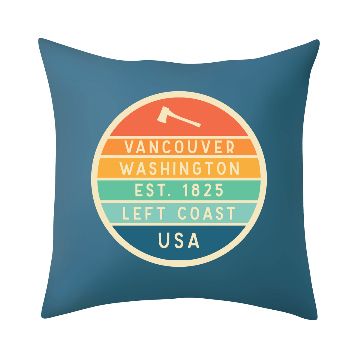 Left Coast Retro Vancouver Washington Square Accent Pillow