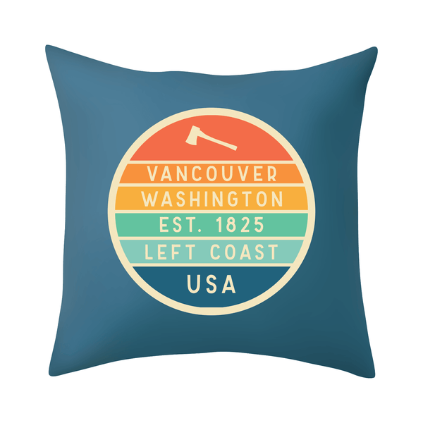 Left Coast Retro Vancouver Washington Square Accent Pillow