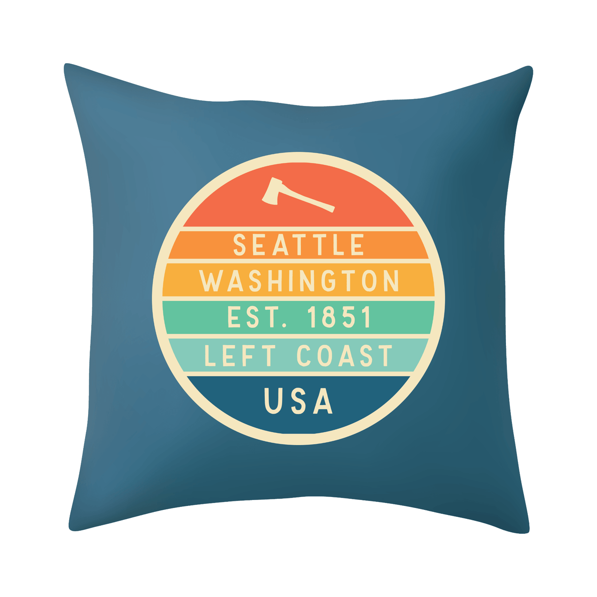 Left Coast Retro Seattle Washington Square Accent Pillow