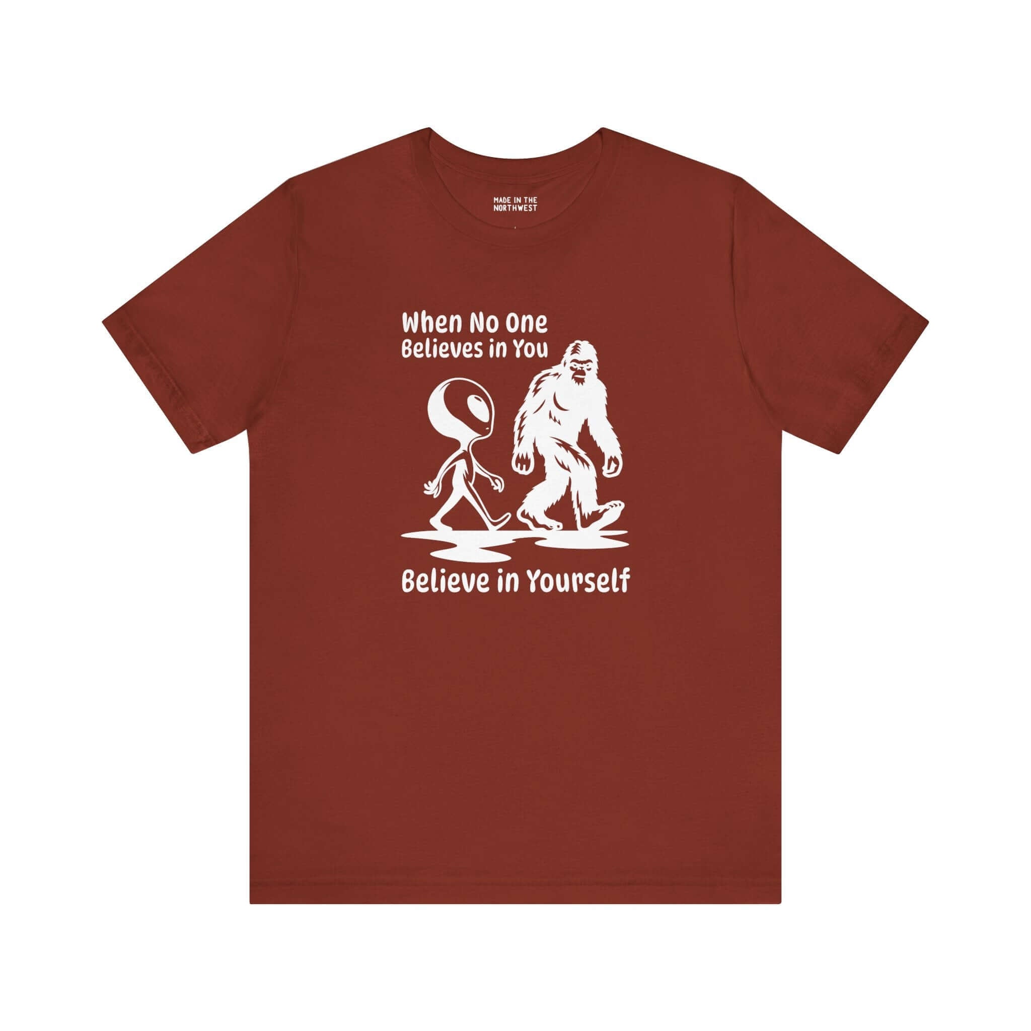 PINKO - BELIEVE IN YOURSELF Tシャツ Believe in Yourself T Shirt – Bigfoot Alien Tee – Made in the