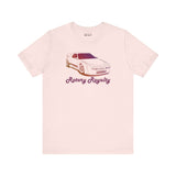 Rotary Royalty JDM car enthusiast soft tee featuring a vintage Mazda RX-7 illustration and stylish lettering.