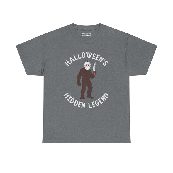 Halloween's Hidden Legend Bigfoot Athletic T-Shirt