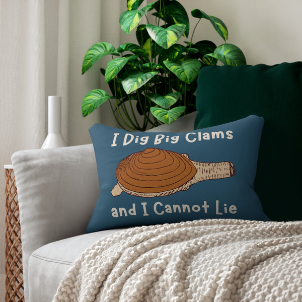 I Dig Big Clams and I Cannot Lie Lumbar Accent Pillow