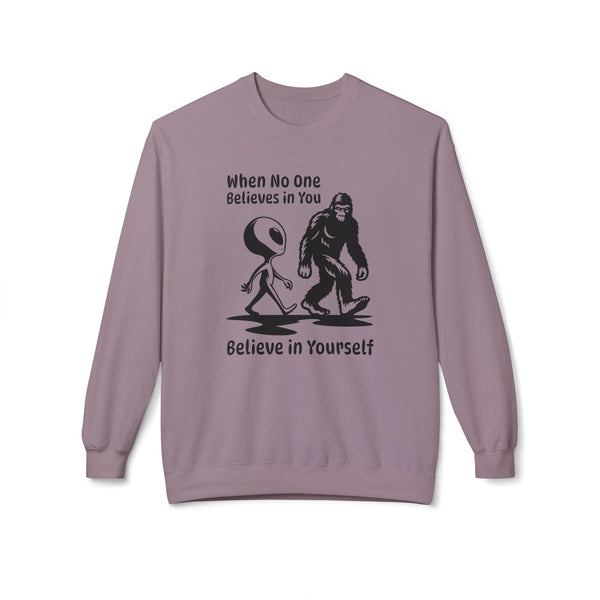 Believe in Yourself Bigfoot Alien Softstyle Midweight Sweatshirt
