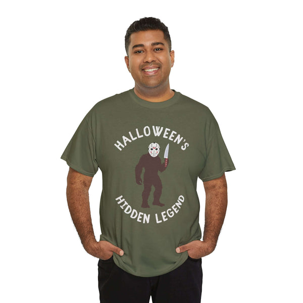 Halloween's Hidden Legend Bigfoot Athletic T-Shirt