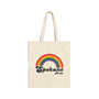 Retro Rainbow Spokane Pride Cotton Canvas Tote Bag