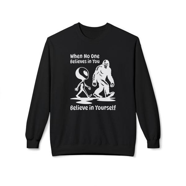 Believe in Yourself Bigfoot Alien Softstyle Midweight Sweatshirt