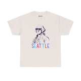 Stars, Stripes, & George Seattle Athletic Tee featuring George Washington in sunglasses with 'SEATTLE' text.