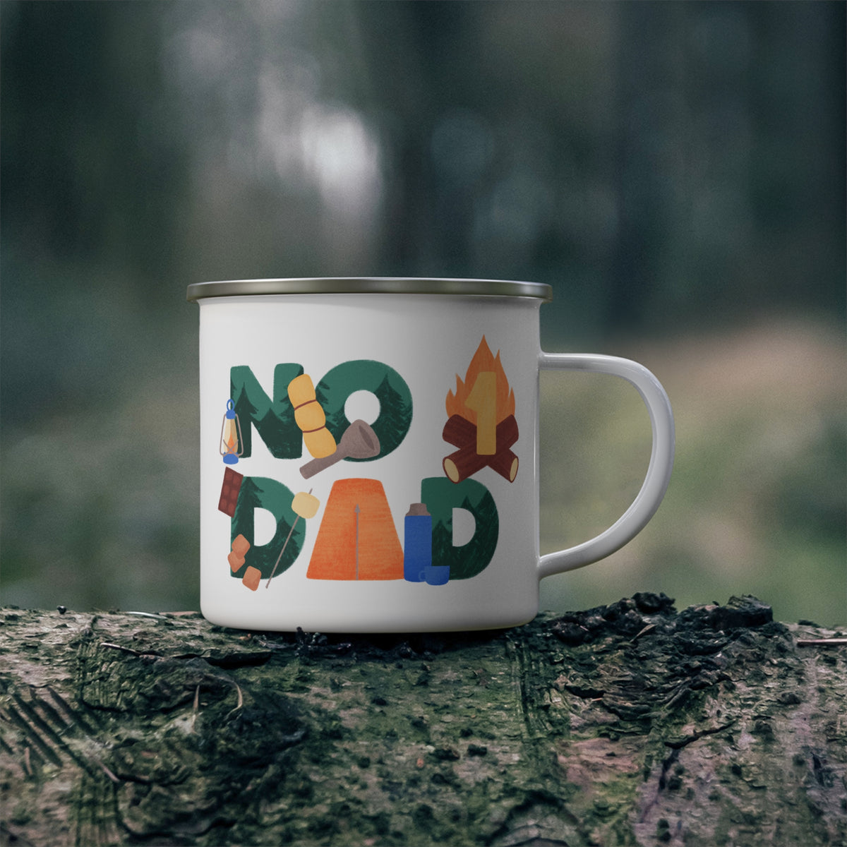 Number One Dad Enamel Camping Mug