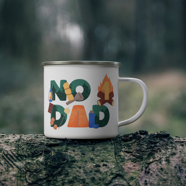 Number One Dad Enamel Camping Mug