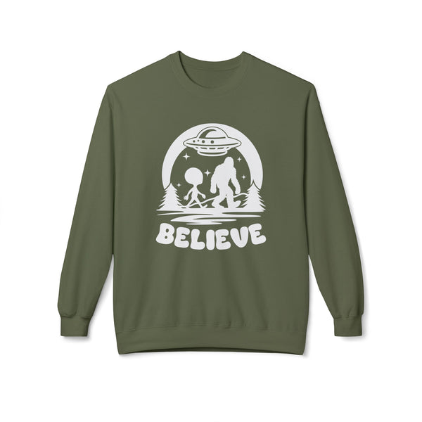 Believe in Aliens and Bigfoot Softstyle Midweight Sweatshirt