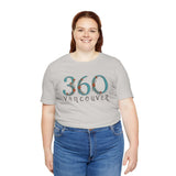 Woman wearing 360 Floral Area Code Soft Tee, featuring Pacific Northwest inspired design, perfect for casual outings and home comfort.