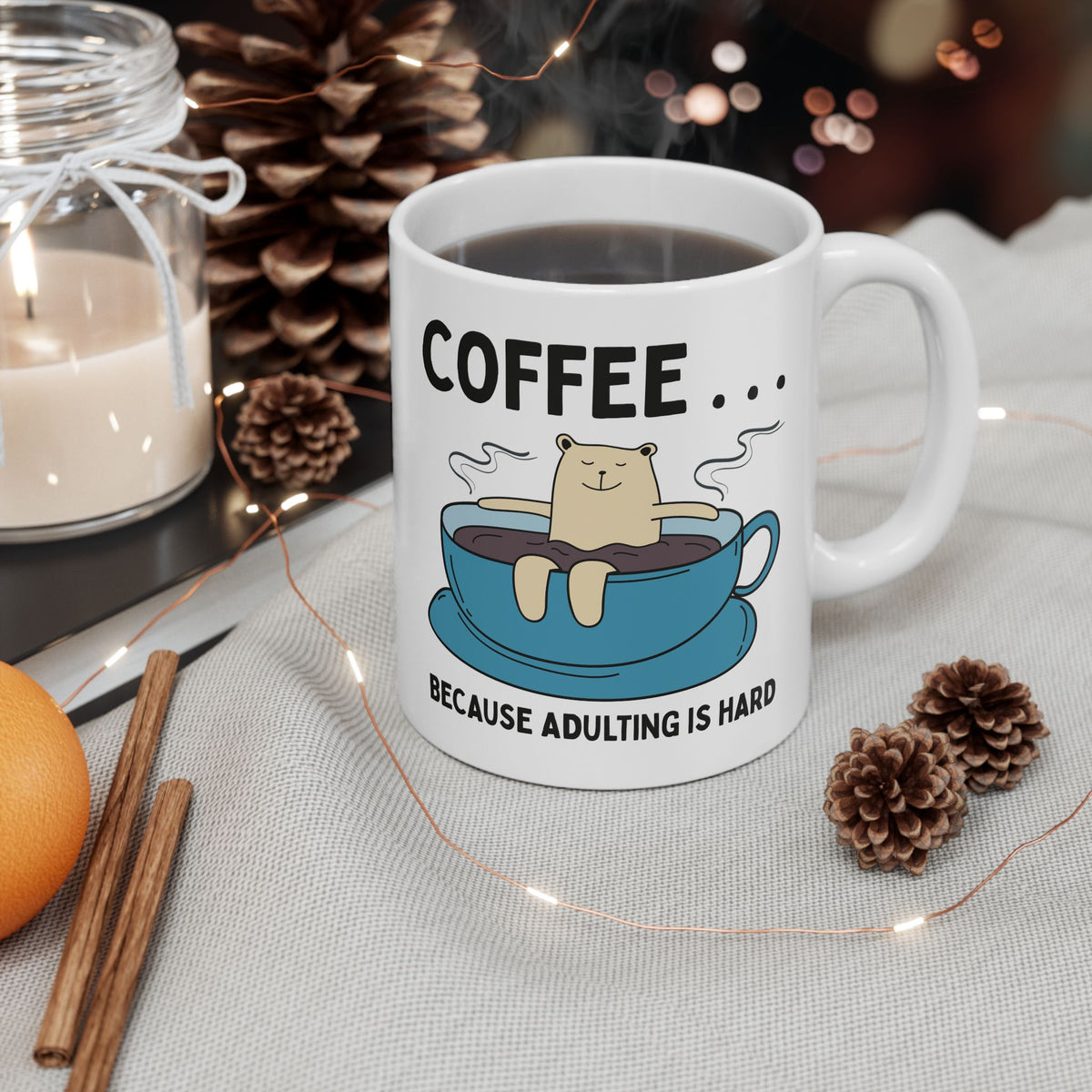 Coffee Because Adulting is Hard Ceramic Coffee Mug